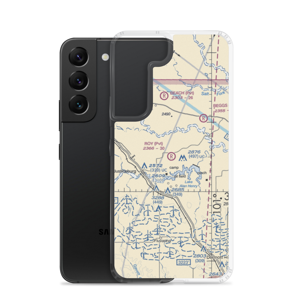 Roy Ranch Airport (TS21) VFR Sectional Samsung Case Samsung Galaxy S22 model shown