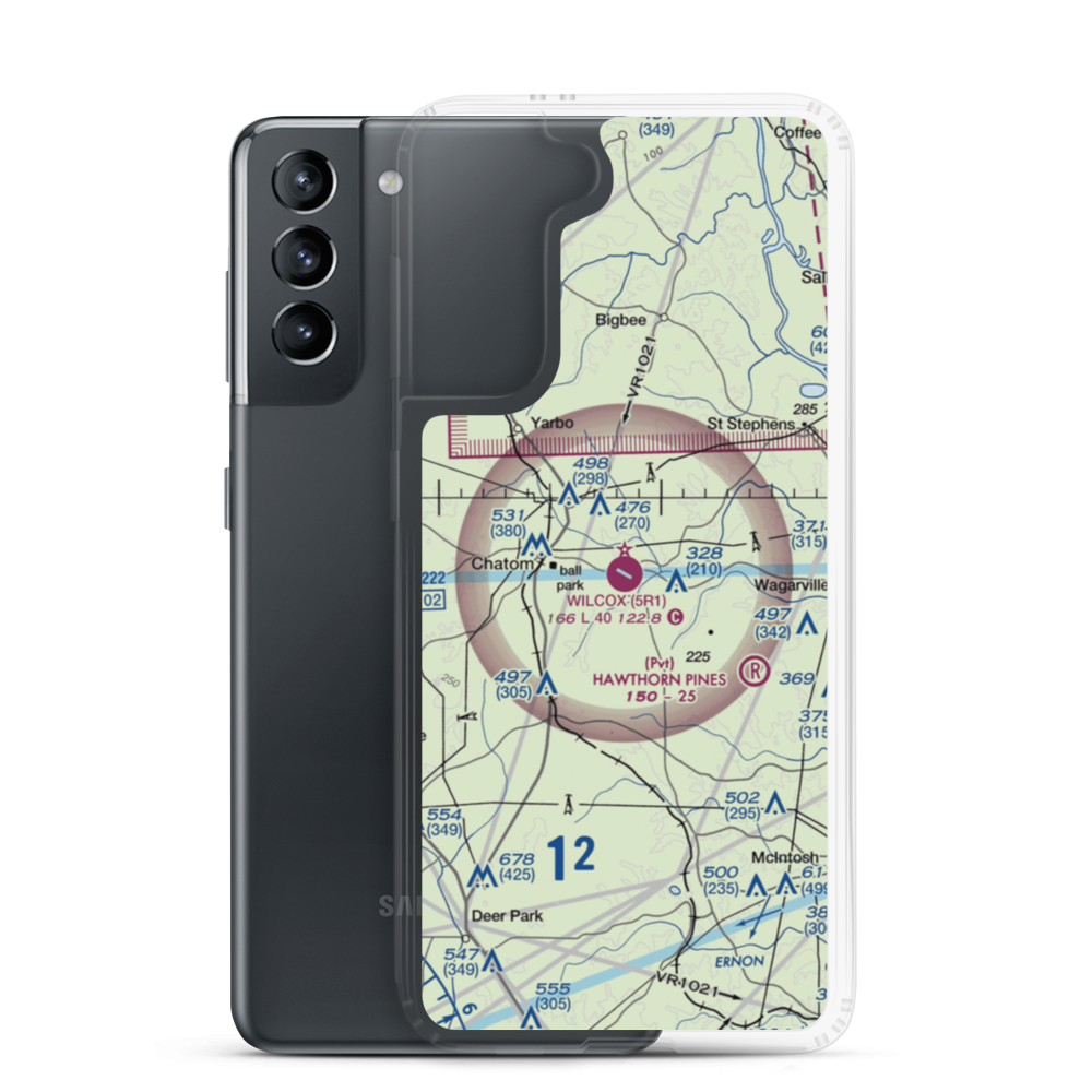 Roy Wilcox Airport (5R1) VFR Sectional Samsung Case Samsung Galaxy S21 model shown