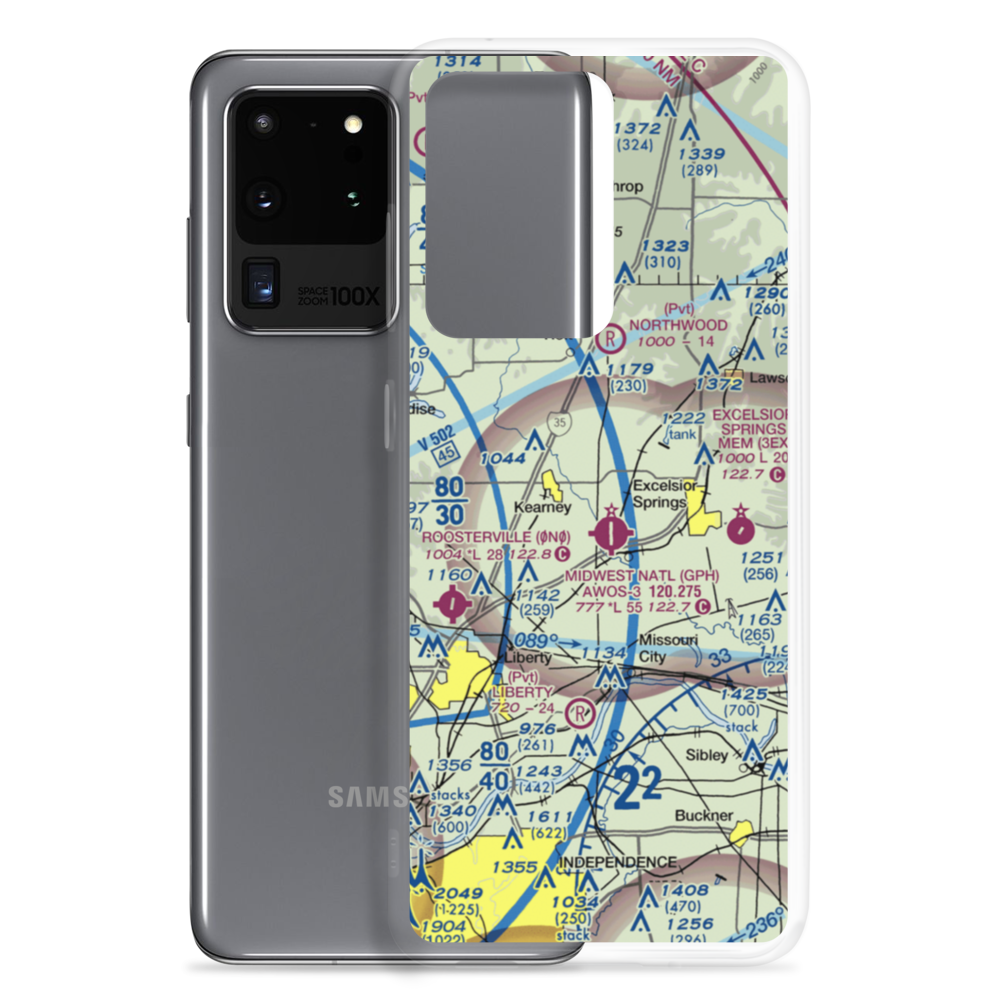 Royal Wood Aerodrome (20MO) VFR Sectional Samsung Case Samsung Galaxy S20 Ultra model shown