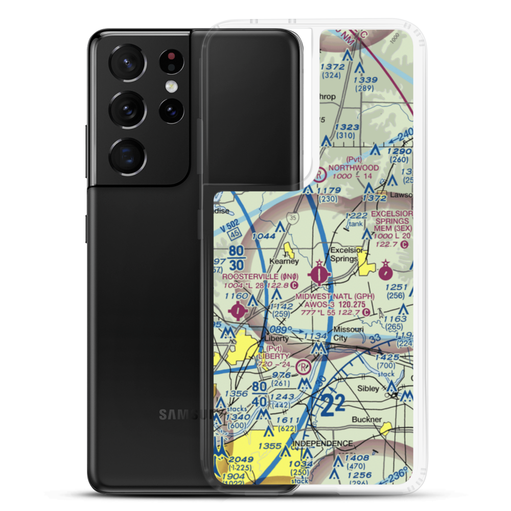 Royal Wood Aerodrome (20MO) VFR Sectional Samsung Case Samsung Galaxy S21 Ultra model shown