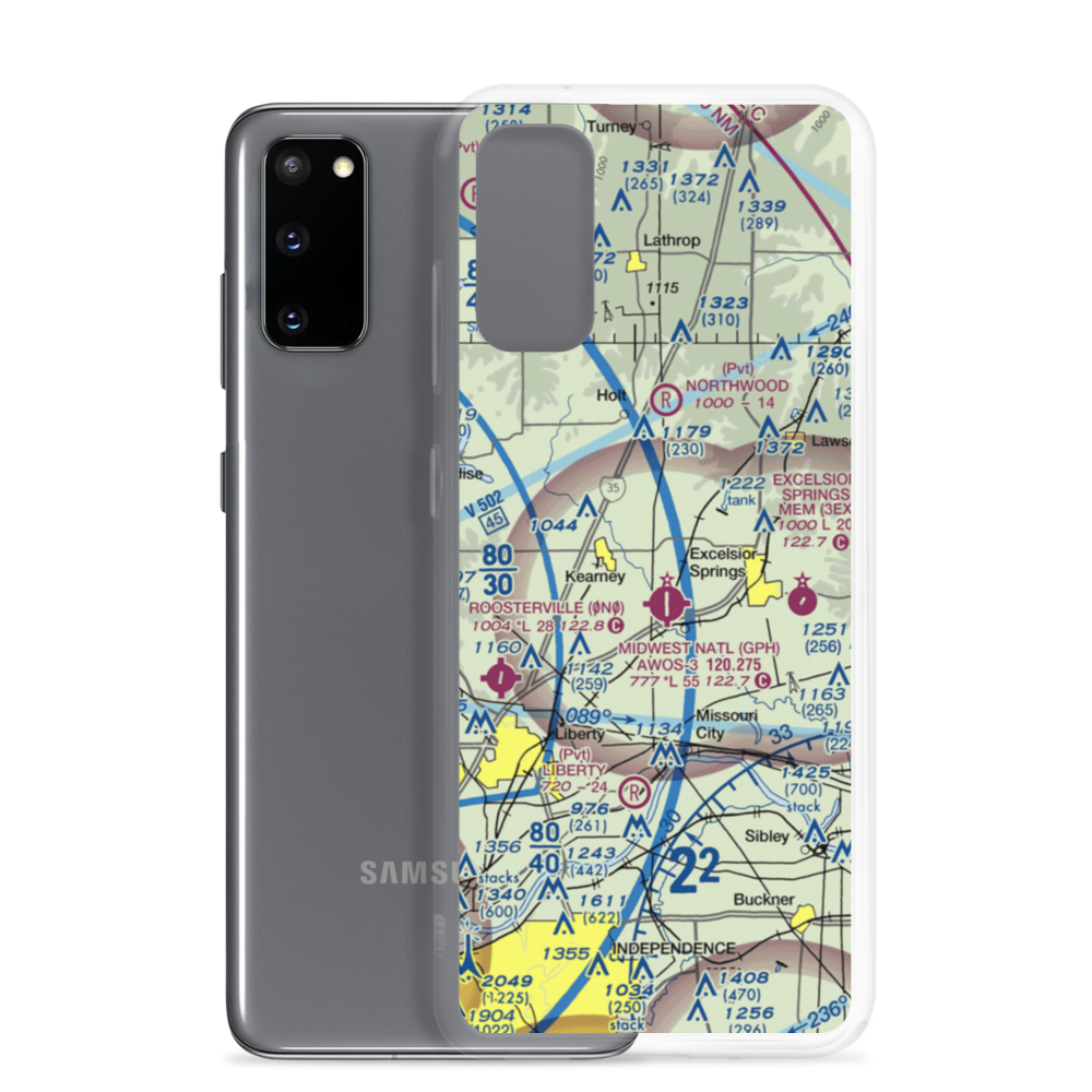 Royal Wood Aerodrome (20MO) VFR Sectional Samsung Case Samsung Galaxy S20 model shown