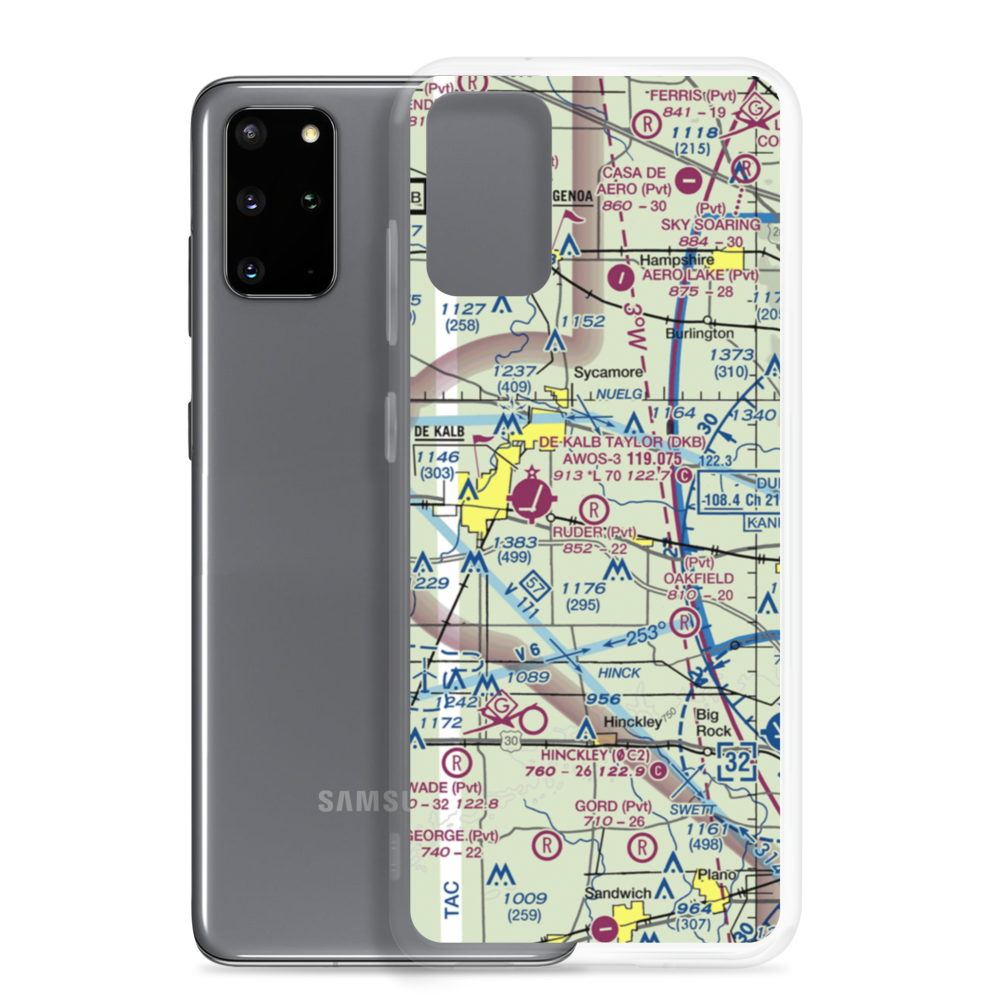 Ruder Airport (59IL) VFR Sectional Samsung Case Samsung Galaxy S20 Plus model shown