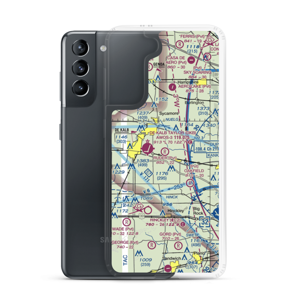 Ruder Airport (59IL) VFR Sectional Samsung Case Samsung Galaxy S21 model shown