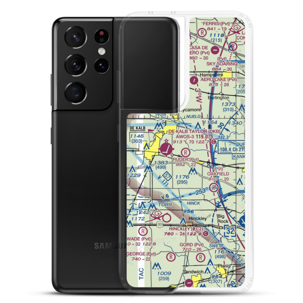 Ruder Airport (59IL) VFR Sectional Samsung Case Samsung Galaxy S21 Ultra model shown