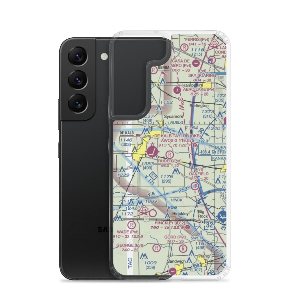 Ruder Airport (59IL) VFR Sectional Samsung Case Samsung Galaxy S22 model shown