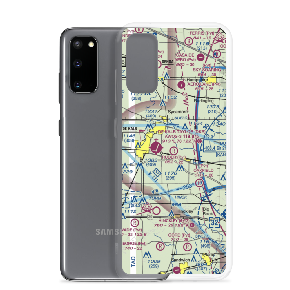Ruder Airport (59IL) VFR Sectional Samsung Case Samsung Galaxy S20 model shown