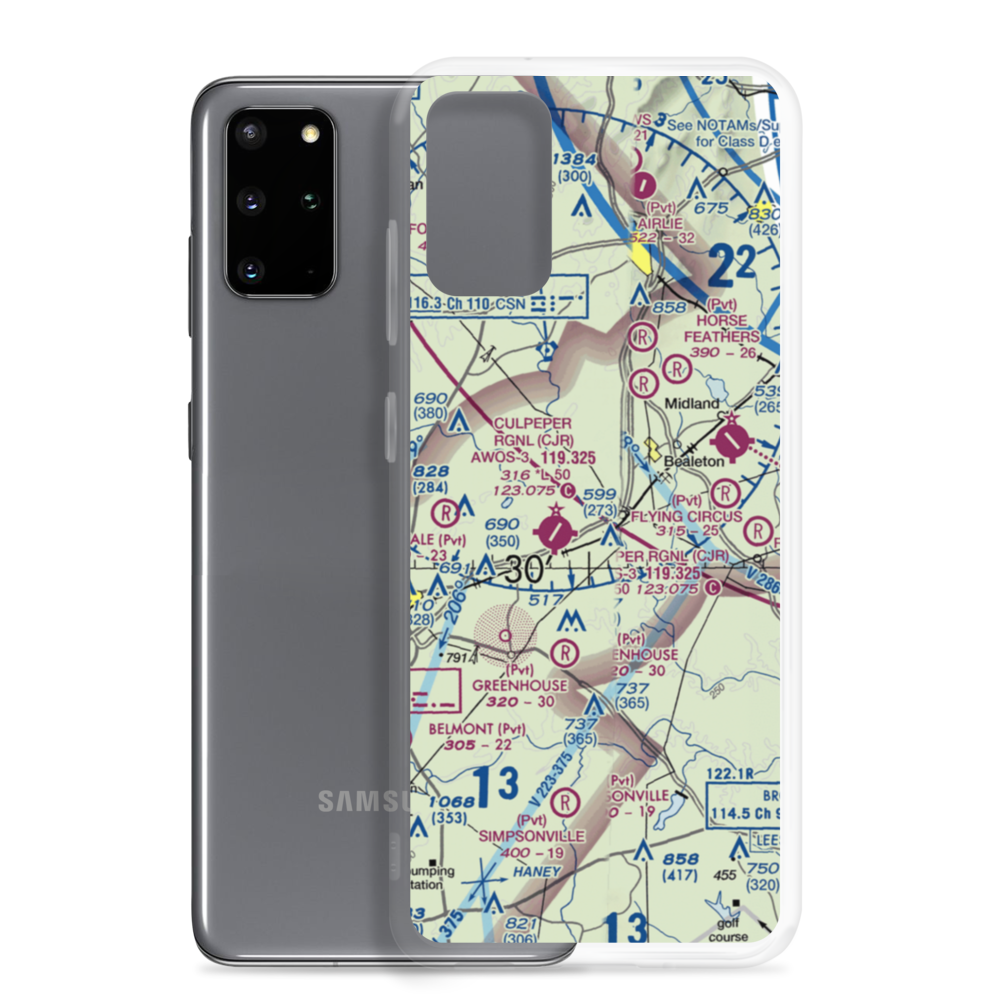 Rular Airport (VG07) VFR Sectional Samsung Case Samsung Galaxy S20 Plus model shown