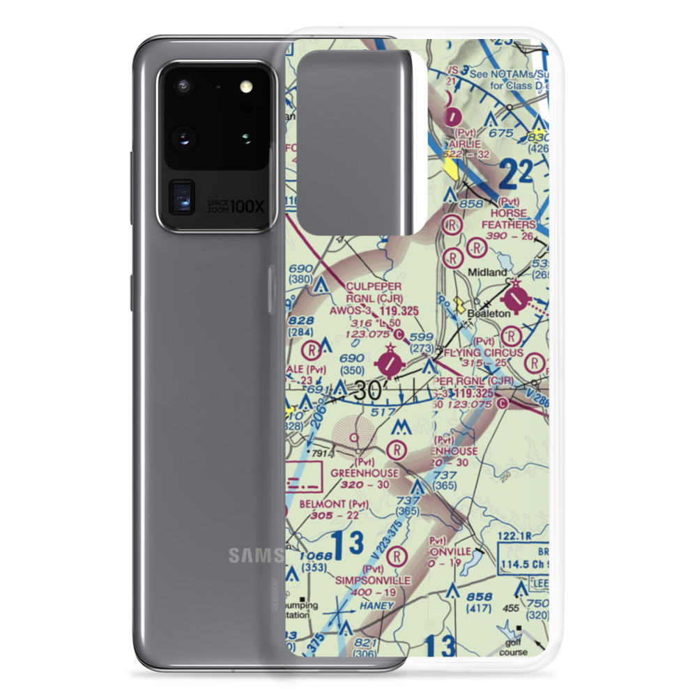 Rular Airport (VG07) VFR Sectional Samsung Case Samsung Galaxy S20 Ultra model shown