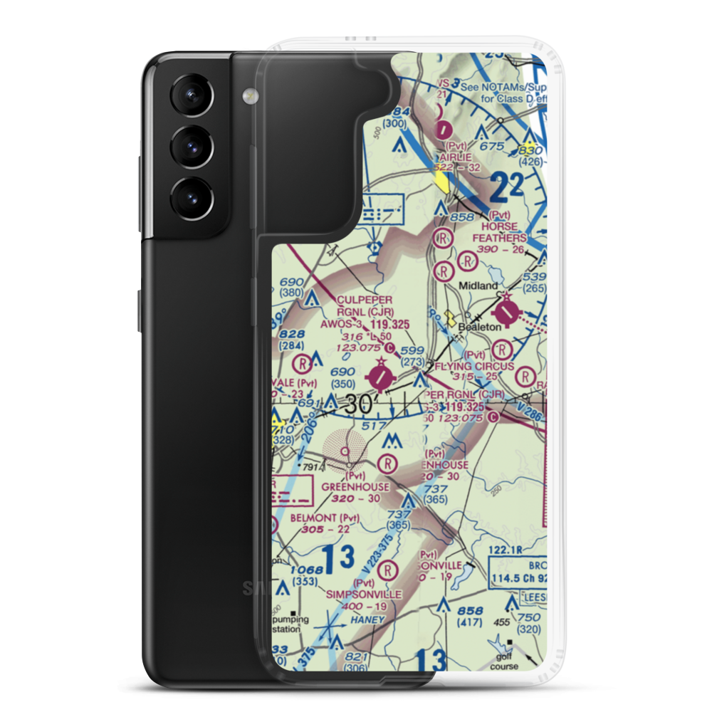 Rular Airport (VG07) VFR Sectional Samsung Case Samsung Galaxy S21 Plus model shown