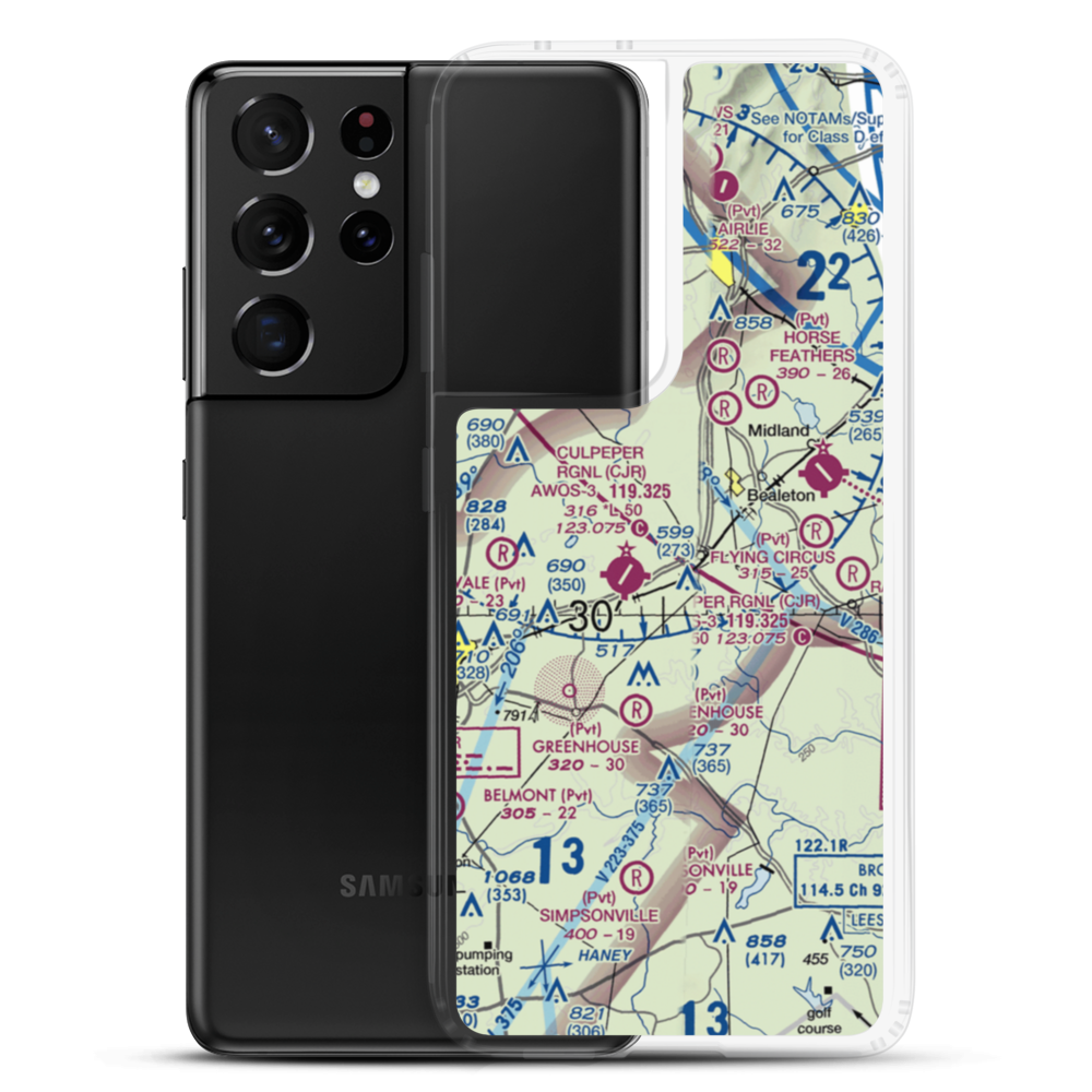 Rular Airport (VG07) VFR Sectional Samsung Case Samsung Galaxy S21 Ultra model shown