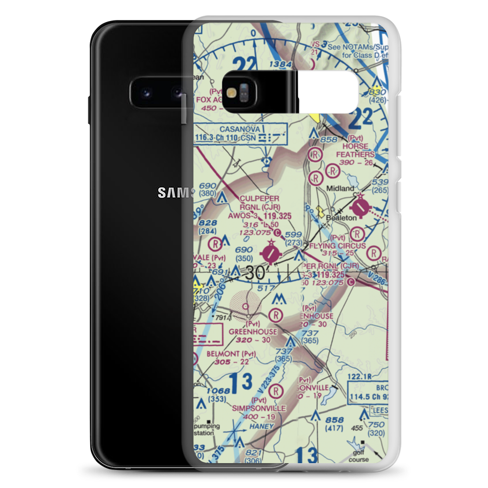 Rular Airport (VG07) VFR Sectional Samsung Case Samsung Galaxy S10+ model shown