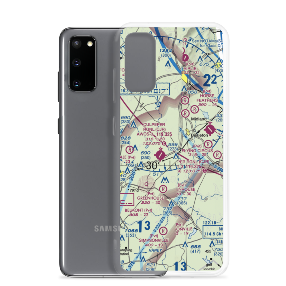 Rular Airport (VG07) VFR Sectional Samsung Case Samsung Galaxy S20 model shown