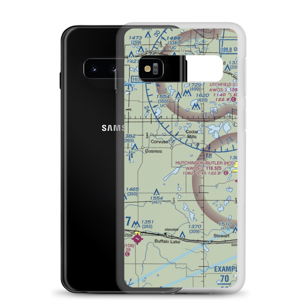 Runke's Field (MN20) VFR Sectional Samsung Case Samsung Galaxy S10 model shown