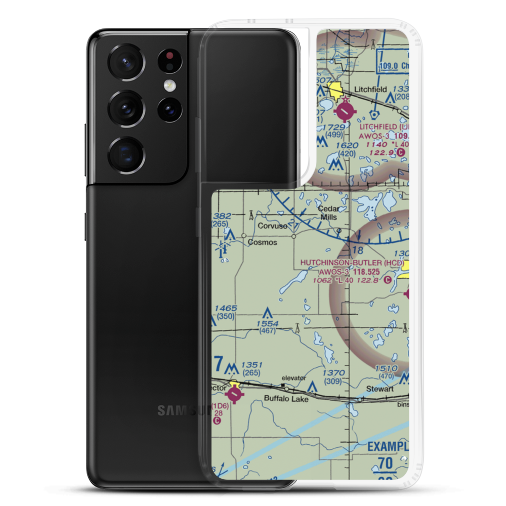 Runke's Field (MN20) VFR Sectional Samsung Case Samsung Galaxy S21 Ultra model shown