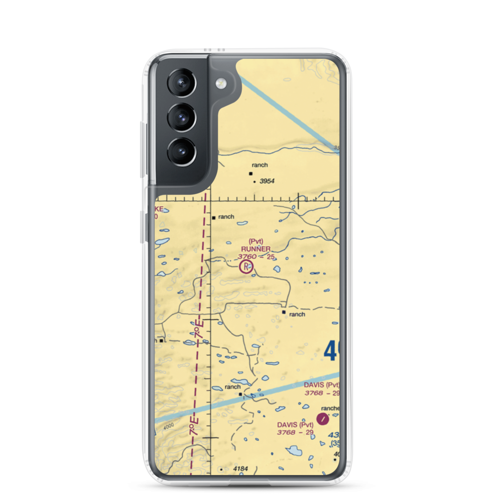 Runner Landing Area Airport (0NE1) VFR Sectional Samsung Case Samsung Galaxy S21 model shown