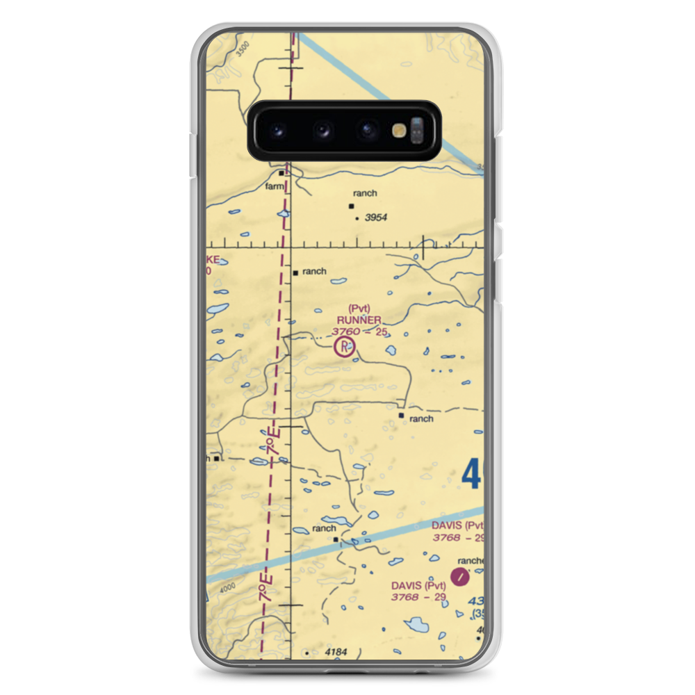 Runner Landing Area Airport (0NE1) VFR Sectional Samsung Case Samsung Galaxy S10+ model shown