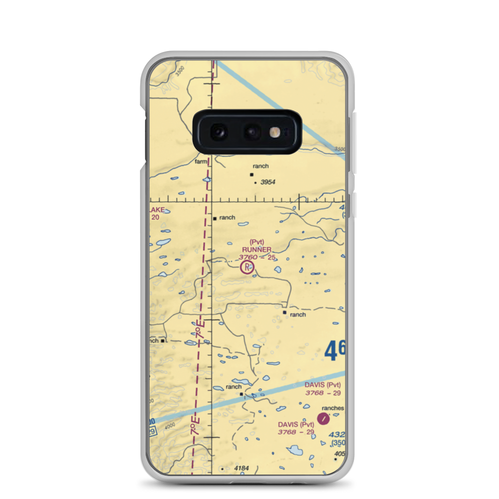 Runner Landing Area Airport (0NE1) VFR Sectional Samsung Case Samsung Galaxy S10e model shown