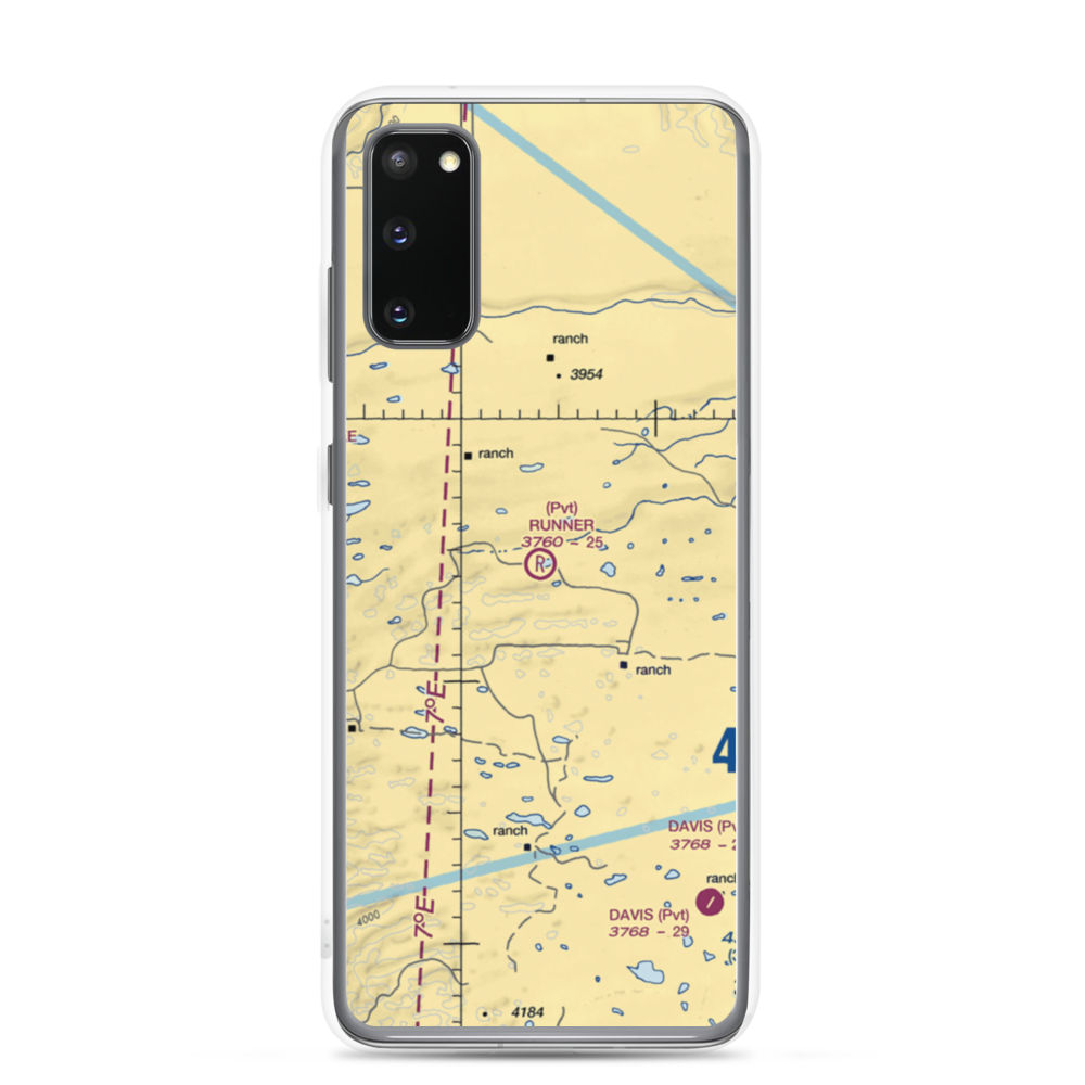 Runner Landing Area Airport (0NE1) VFR Sectional Samsung Case Samsung Galaxy S20 model shown