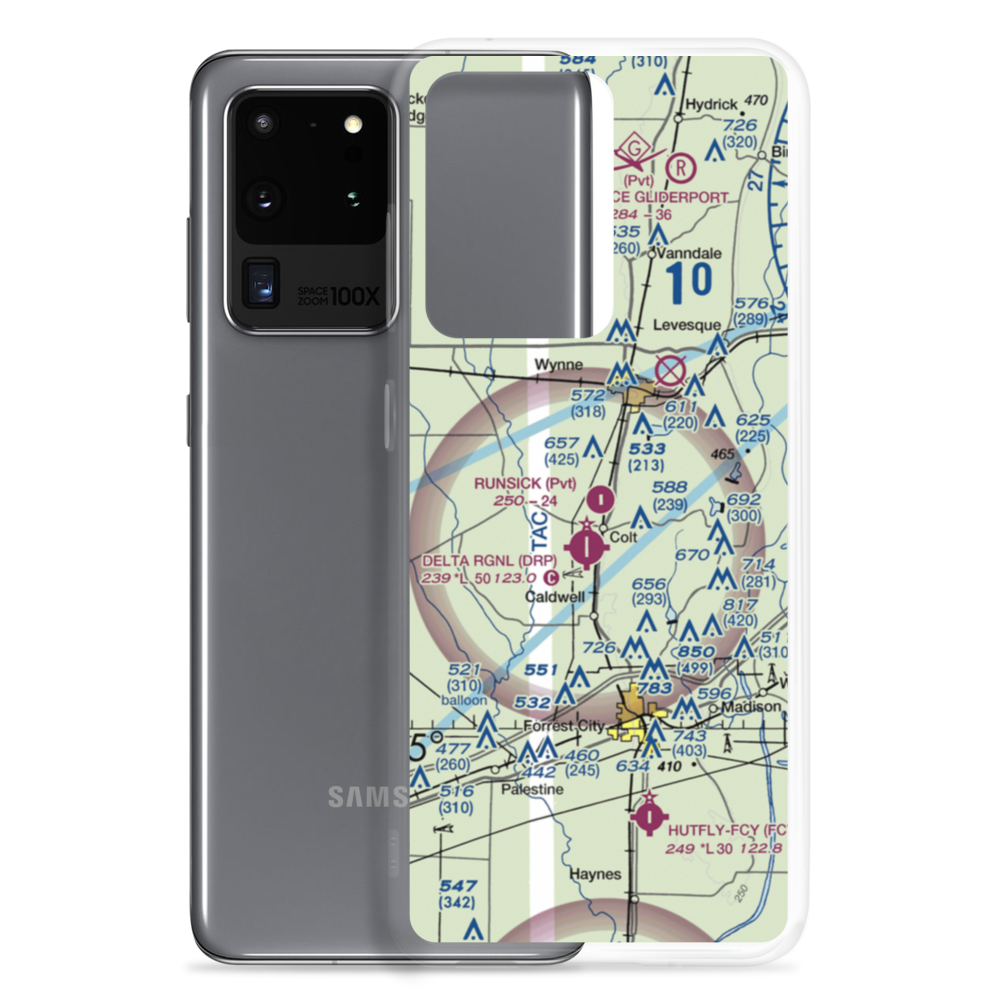Runsick Flying Service Airport (7AR3) VFR Sectional Samsung Case Samsung Galaxy S20 Ultra model shown