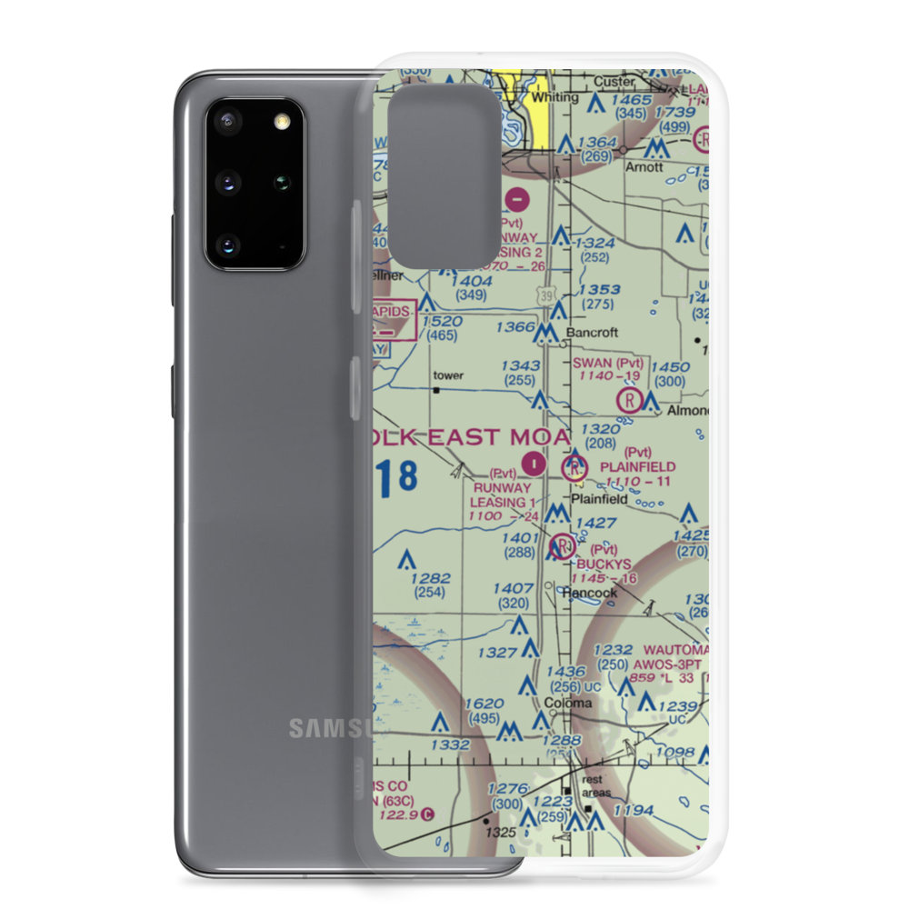Runway Leasing Inc Nr 1 Airport (8WI2) VFR Sectional Samsung Case Samsung Galaxy S20 Plus model shown