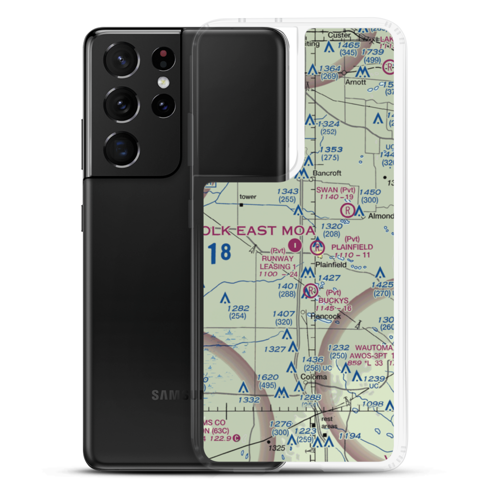 Runway Leasing Inc Nr 1 Airport (8WI2) VFR Sectional Samsung Case Samsung Galaxy S21 Ultra model shown