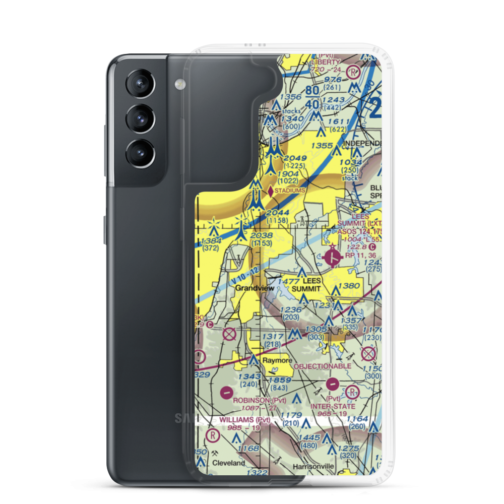 Runway Ranch Airport (2MO9) VFR Sectional Samsung Case Samsung Galaxy S21 model shown