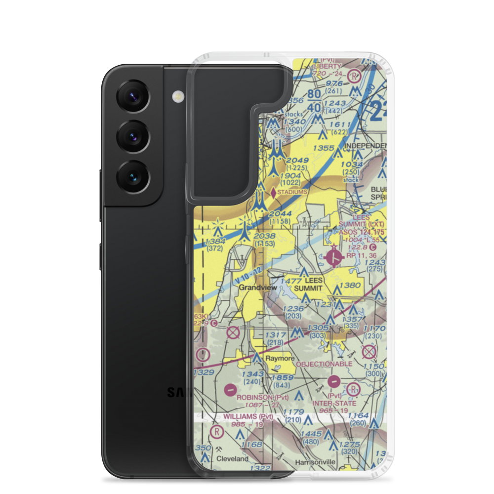 Runway Ranch Airport (2MO9) VFR Sectional Samsung Case Samsung Galaxy S22 model shown