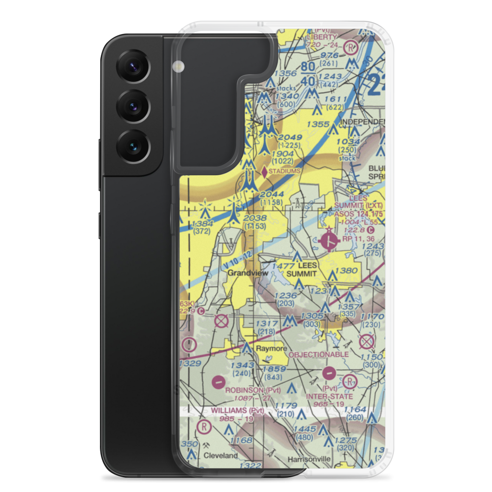 Runway Ranch Airport (2MO9) VFR Sectional Samsung Case Samsung Galaxy S22 Plus model shown