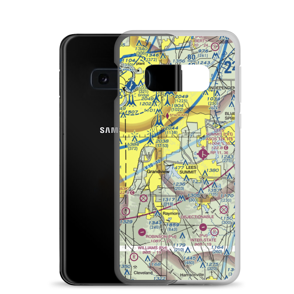 Runway Ranch Airport (2MO9) VFR Sectional Samsung Case Samsung Galaxy S10e model shown