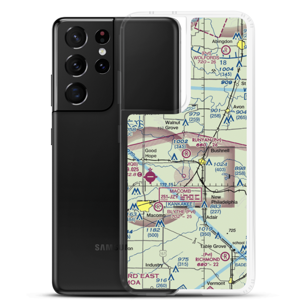 Runyan Aviation Airport (IL15) VFR Sectional Samsung Case Samsung Galaxy S21 Ultra model shown