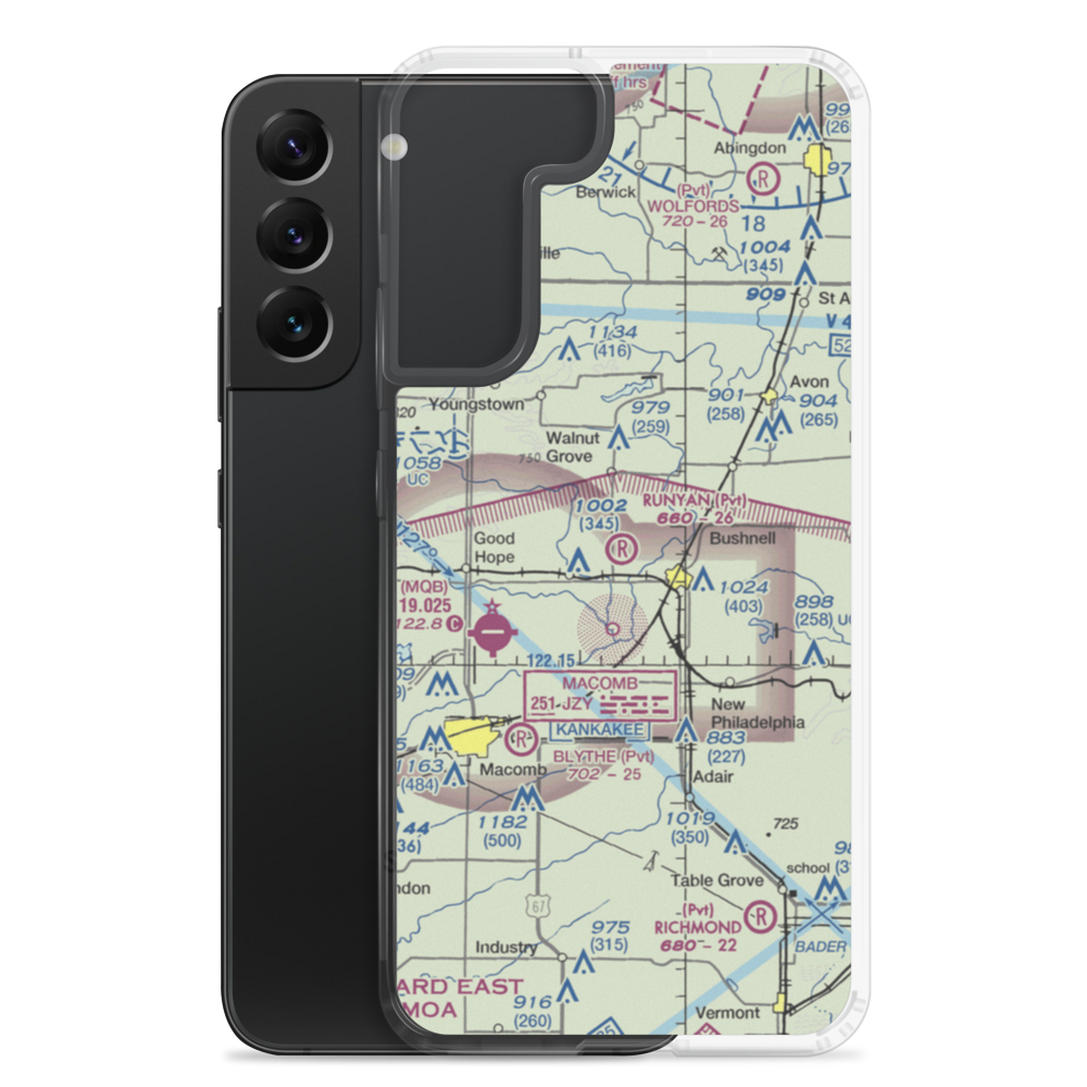 Runyan Aviation Airport (IL15) VFR Sectional Samsung Case Samsung Galaxy S22 Plus model shown
