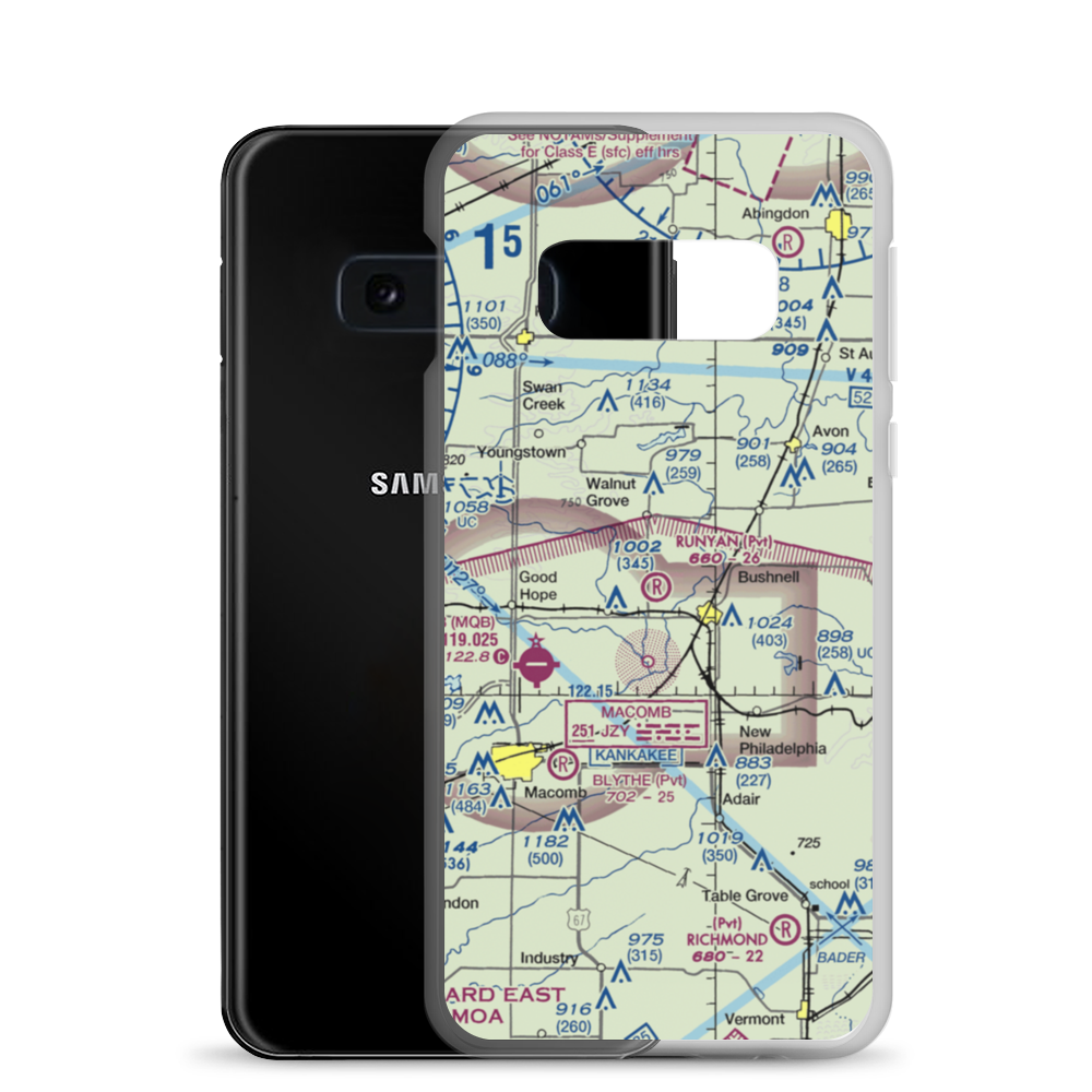Runyan Aviation Airport (IL15) VFR Sectional Samsung Case Samsung Galaxy S10e model shown