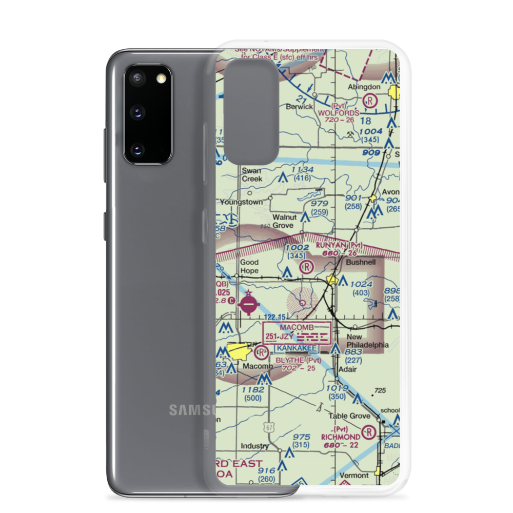 Runyan Aviation Airport (IL15) VFR Sectional Samsung Case Samsung Galaxy S20 model shown