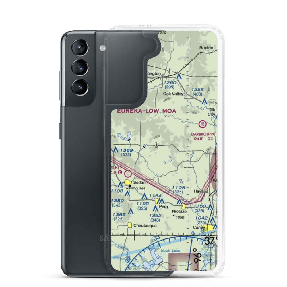 Rupp Airport (2KS0) VFR Sectional Samsung Case Samsung Galaxy S21 model shown