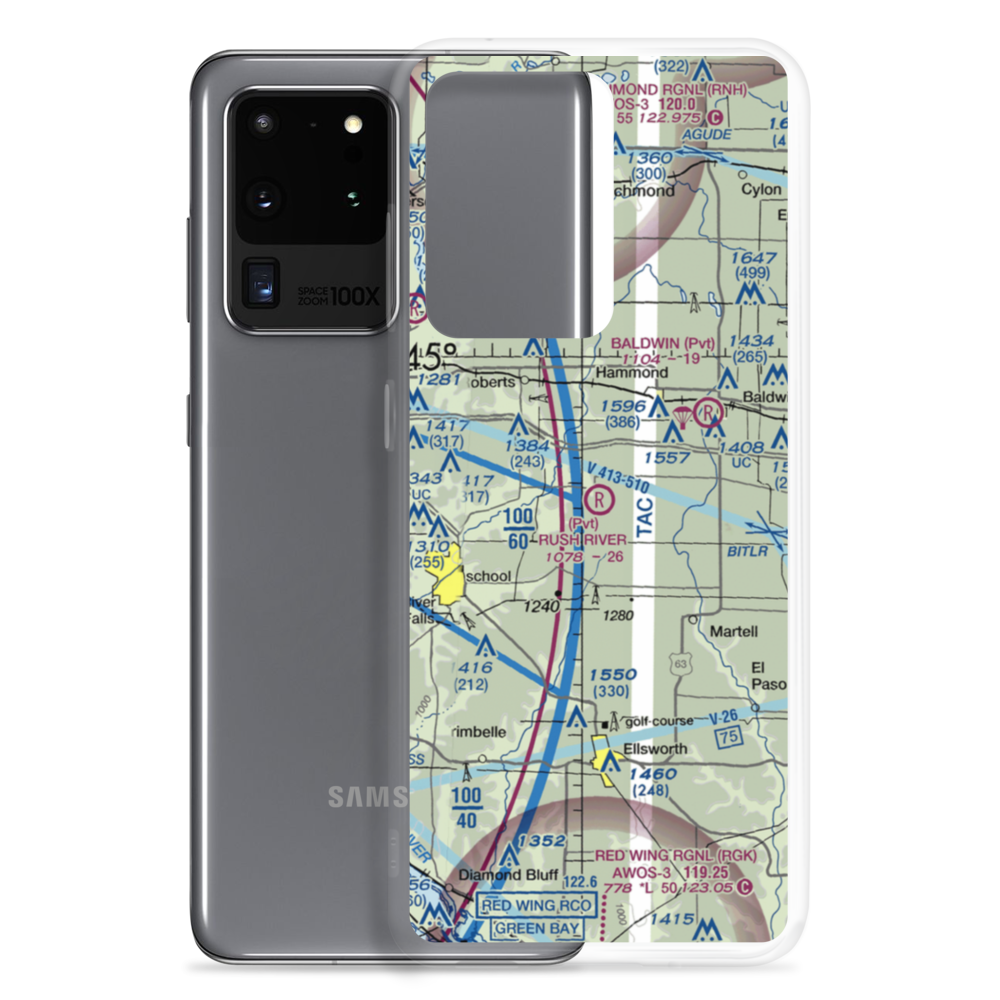 Rush River Airport (WI29) VFR Sectional Samsung Case Samsung Galaxy S20 Ultra model shown