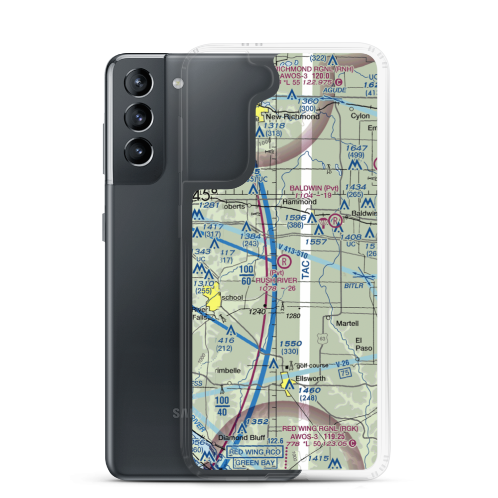 Rush River Airport (WI29) VFR Sectional Samsung Case Samsung Galaxy S21 model shown