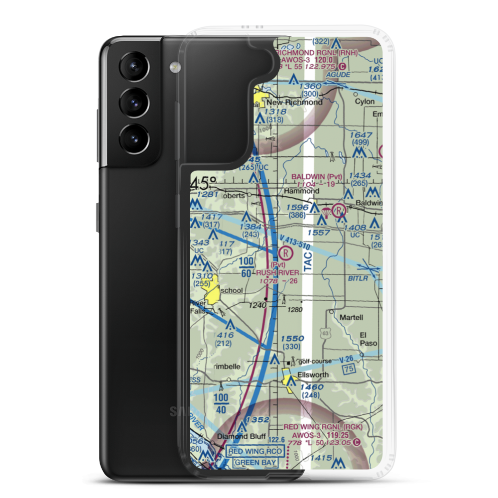 Rush River Airport (WI29) VFR Sectional Samsung Case Samsung Galaxy S21 Plus model shown
