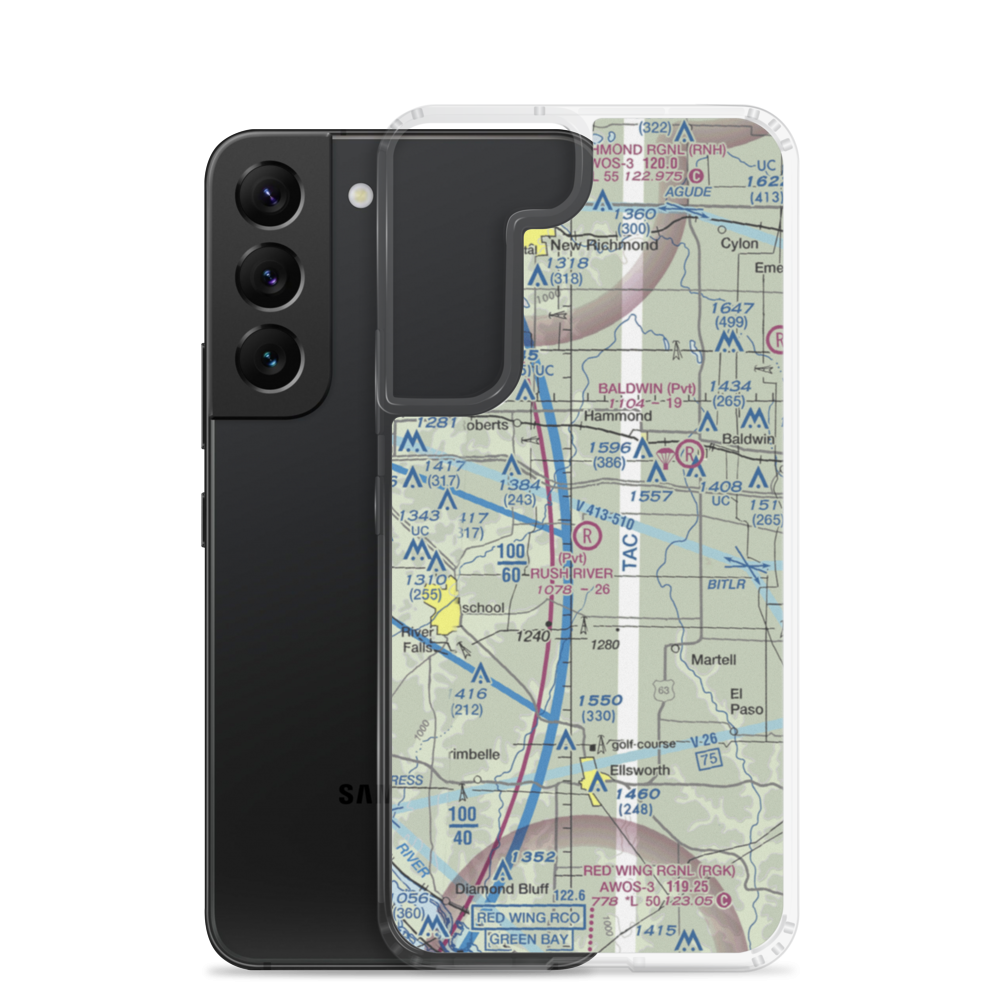 Rush River Airport (WI29) VFR Sectional Samsung Case Samsung Galaxy S22 model shown