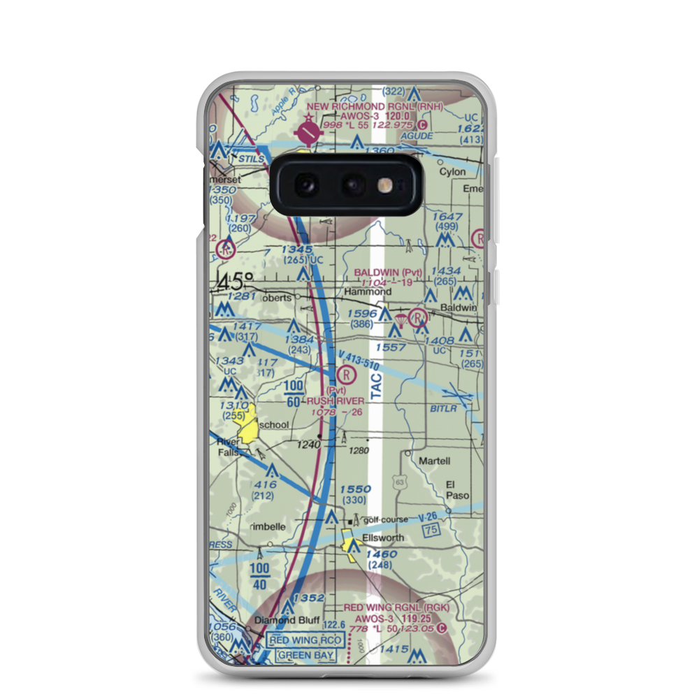Rush River Airport (WI29) VFR Sectional Samsung Case Samsung Galaxy S10e model shown