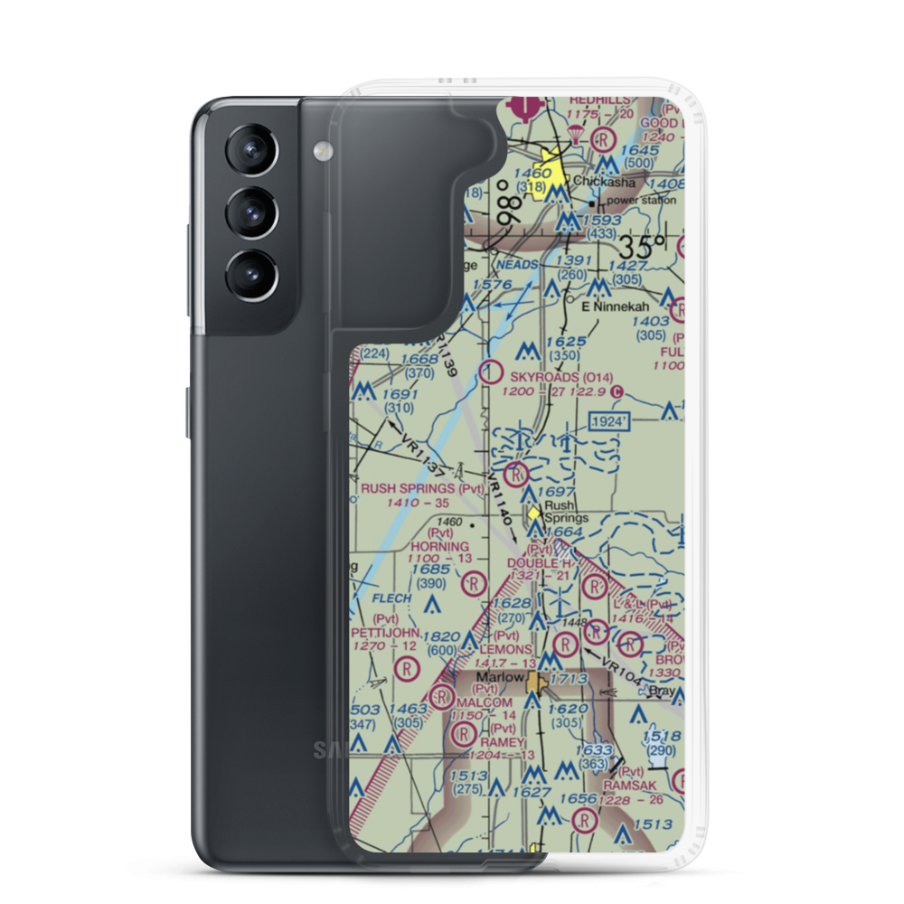 Rush Springs Airstrip (4OK2) VFR Sectional Samsung Case Samsung Galaxy S21 model shown