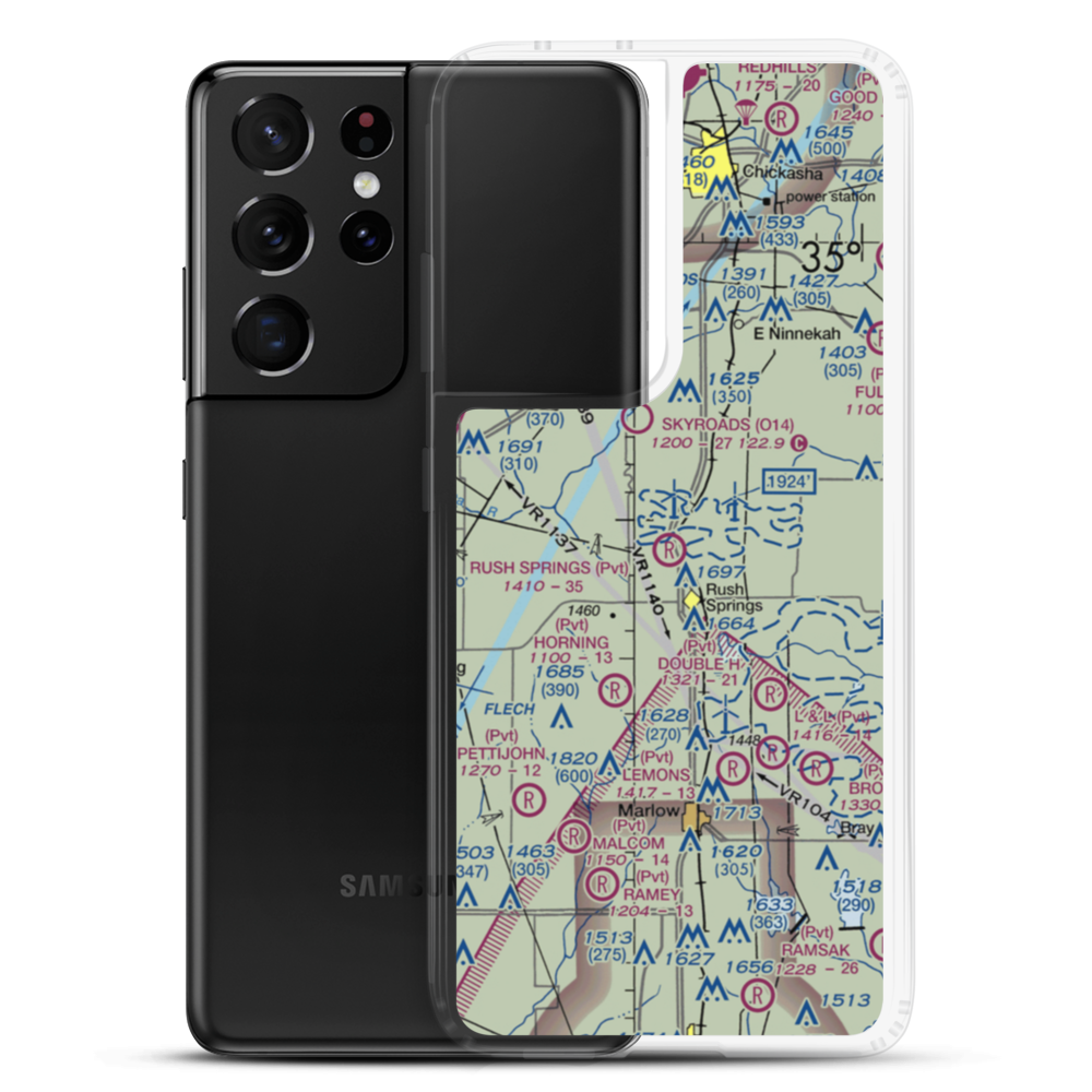 Rush Springs Airstrip (4OK2) VFR Sectional Samsung Case Samsung Galaxy S21 Ultra model shown