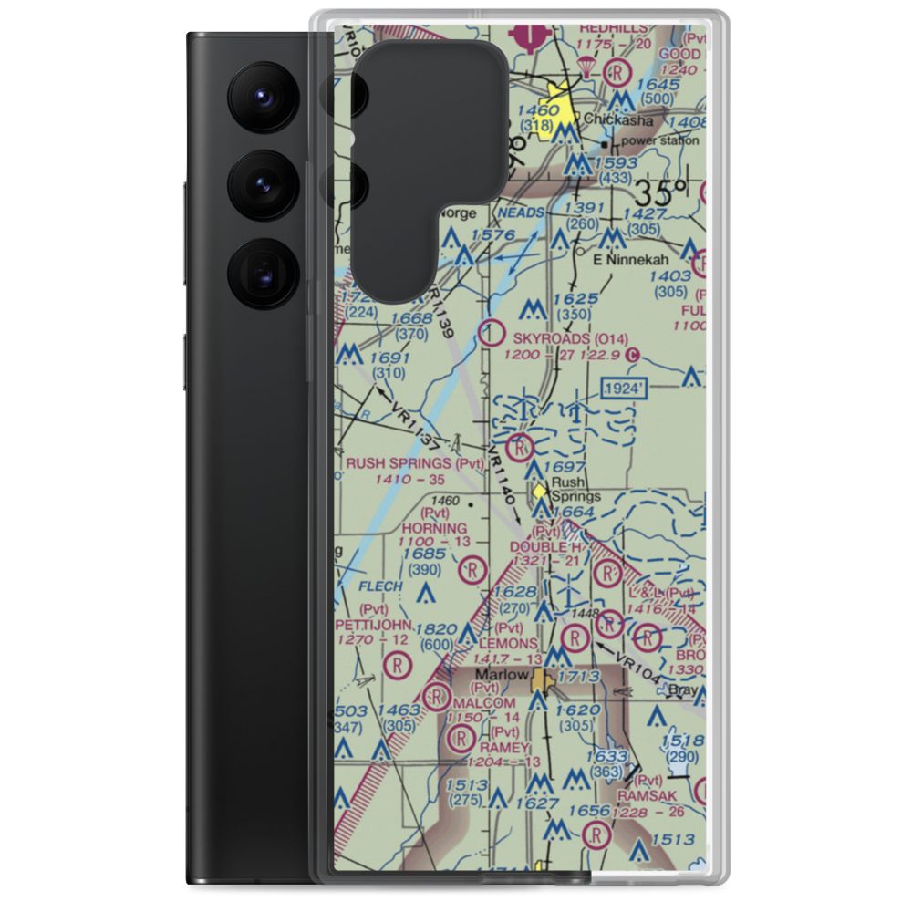 Rush Springs Airstrip (4OK2) VFR Sectional Samsung Case Samsung Galaxy S22 Ultra model shown
