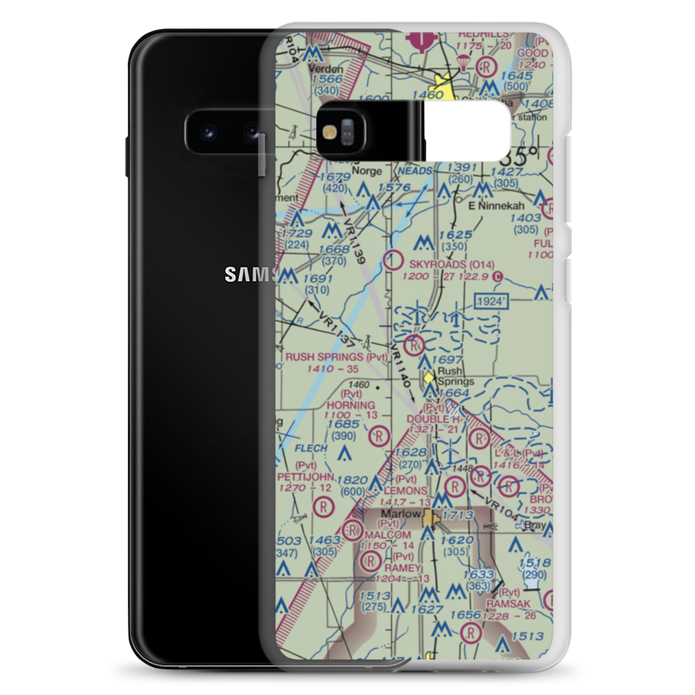 Rush Springs Airstrip (4OK2) VFR Sectional Samsung Case Samsung Galaxy S10+ model shown