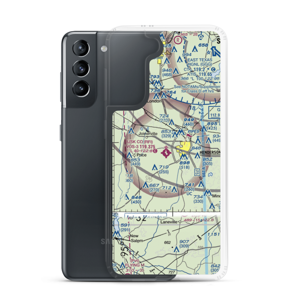Rusk County Airport (RFI) VFR Sectional Samsung Case Samsung Galaxy S21 model shown