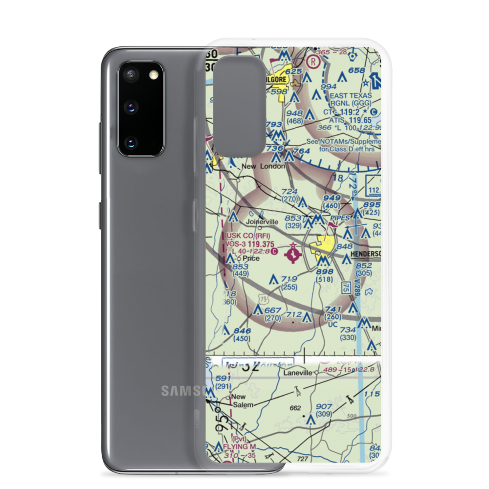 Rusk County Airport (RFI) VFR Sectional Samsung Case Samsung Galaxy S20 model shown
