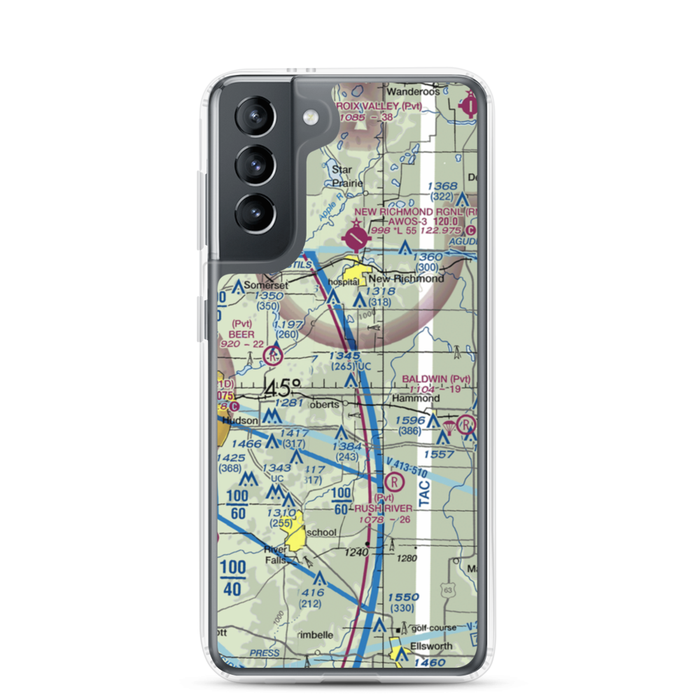 Rusmar Farms Airport (WS41) VFR Sectional Samsung Case Samsung Galaxy S21 model shown