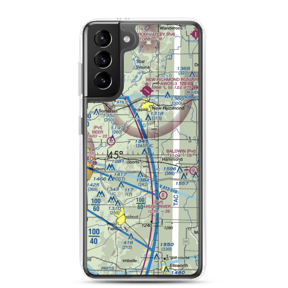 Rusmar Farms Airport (WS41) VFR Sectional Samsung Case Samsung Galaxy S21 Plus model shown