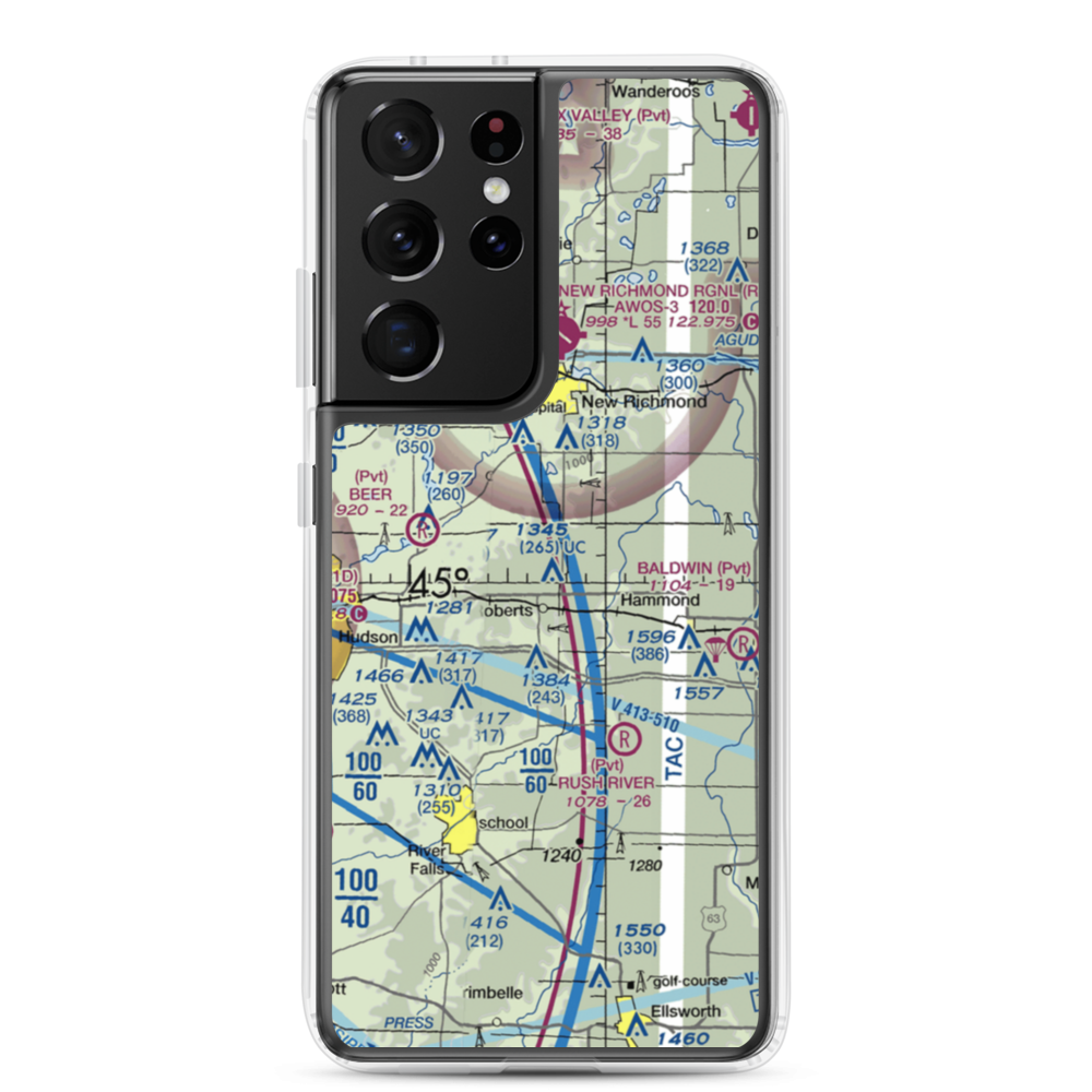 Rusmar Farms Airport (WS41) VFR Sectional Samsung Case Samsung Galaxy S21 Ultra model shown