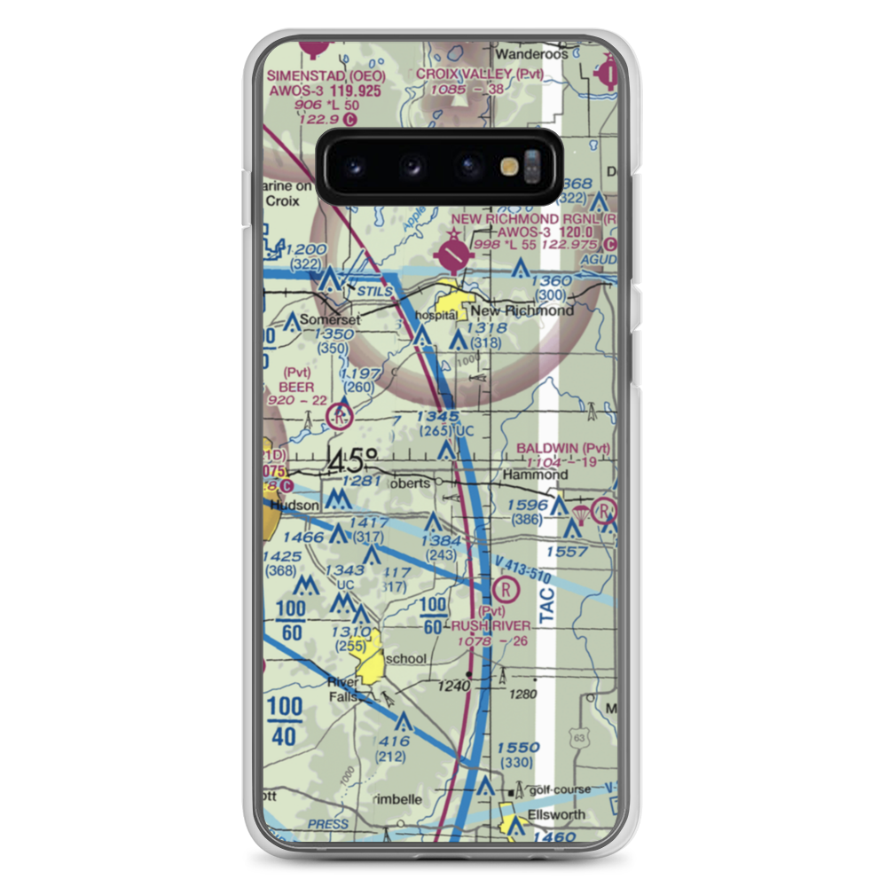 Rusmar Farms Airport (WS41) VFR Sectional Samsung Case Samsung Galaxy S10+ model shown