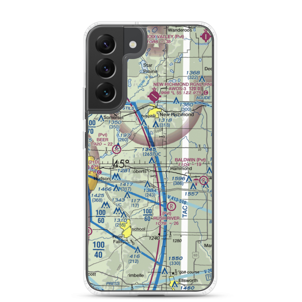 Rusmar Farms Airport (WS41) VFR Sectional Samsung Case Samsung Galaxy S22 Plus model shown